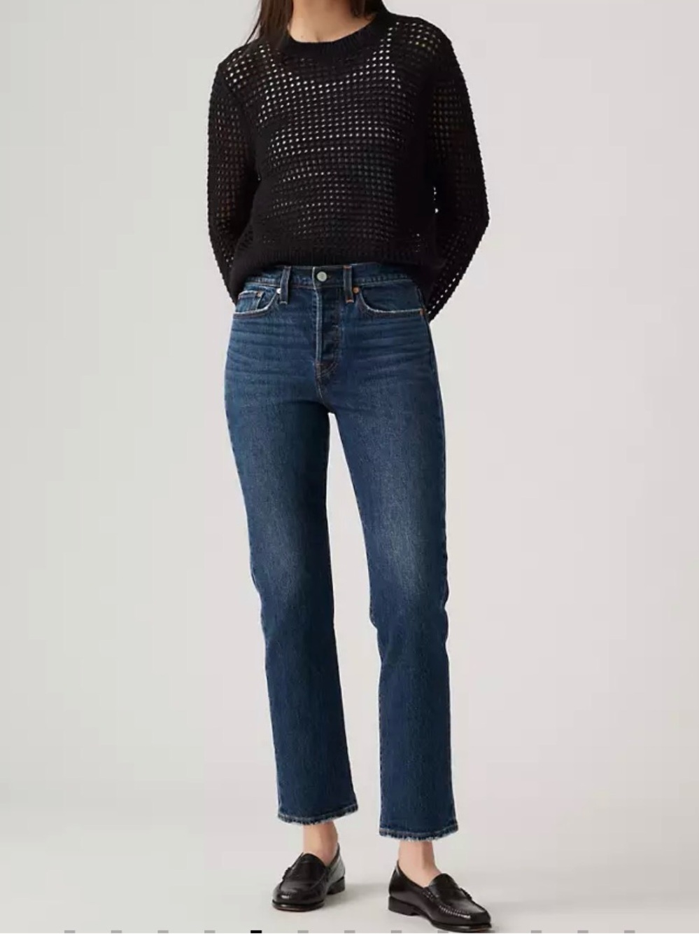 Levi’s Wedgie Straight Ankle High Rise Jeans - dark wash